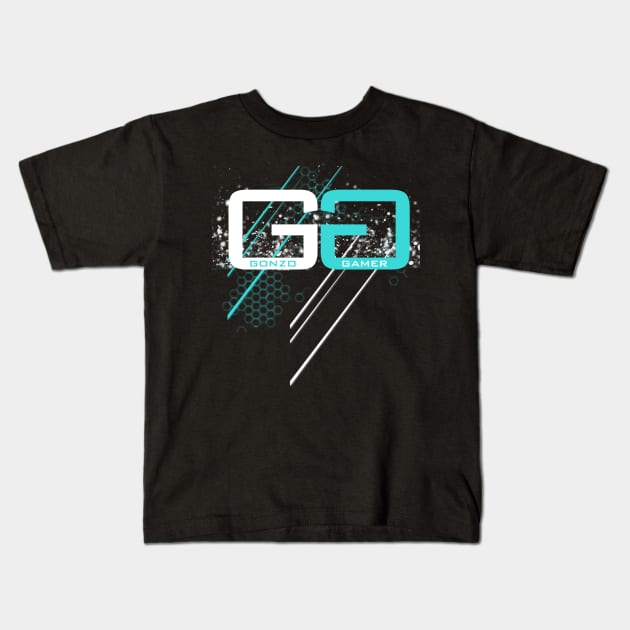 Blue GG Tyre Marked Logo Kids T-Shirt by GonzoGamer